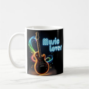 tasse Music Lover guitare et coeurs