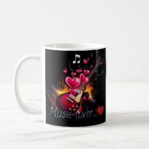 tasse Music Lover guitare et coeurs