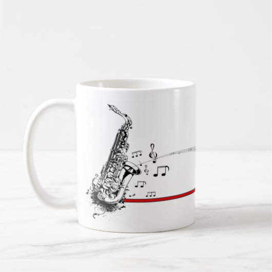 Tasse musicale de saxo pour des mélomanes (Gauche)