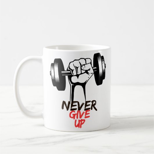 Tasse Ne jamais abandonner (Gauche)