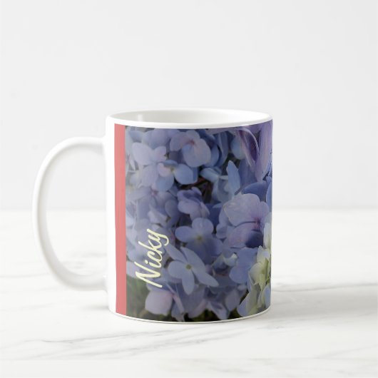 Tasse Nicky Hydrangeas #2 avec nom personnalisable (Gauche)
