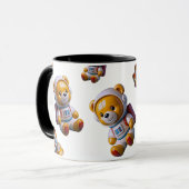 Tasse noire Astronaute Teddy (Devant gauche)