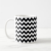 Tasse noire/blanche de zigzag de Chevron (Gauche)