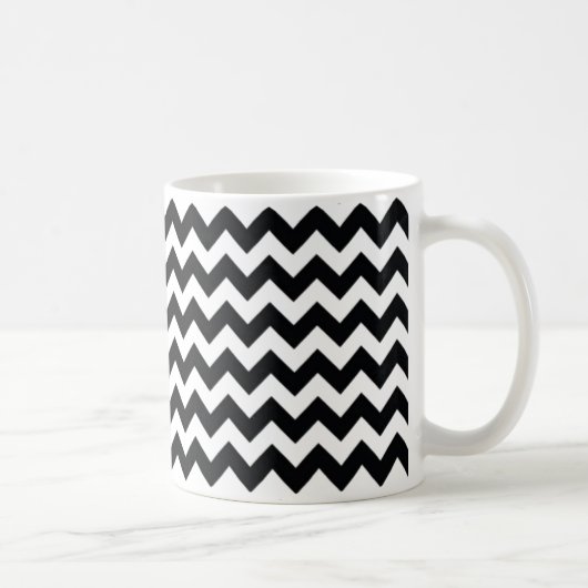 Tasse noire/blanche de zigzag de Chevron (Droite)