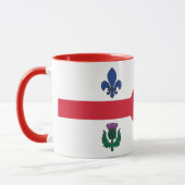 Tasse noire combo avec drapeau de Montréal, Québec (Gauche)