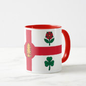 Tasse noire combo avec drapeau de Montréal, Québec (Devant droit)