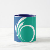 Tasse noire combo avec le drapeau d'Ottawa, Canada (Centre)