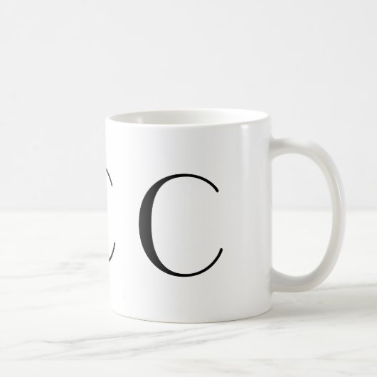 Tasse noire d'art déco du monogramme C (Droite)