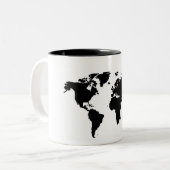 Tasse noire de base de carte du monde (Devant gauche)