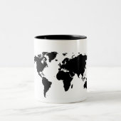 Tasse noire de base de carte du monde (Centre)