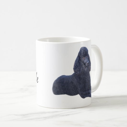 Tasse noire de caniche que j'adore (Devant droit)