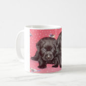 Tasse noire de ~ de chiots de labrador retriever (Devant gauche)