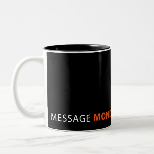 Tasse noire de lundi de message (Gauche)