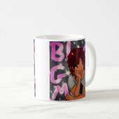 Tasse noire de magie de fille (Devant droit)