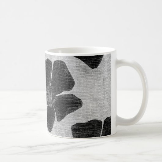 Tasse noire de motif de fleur (Droite)