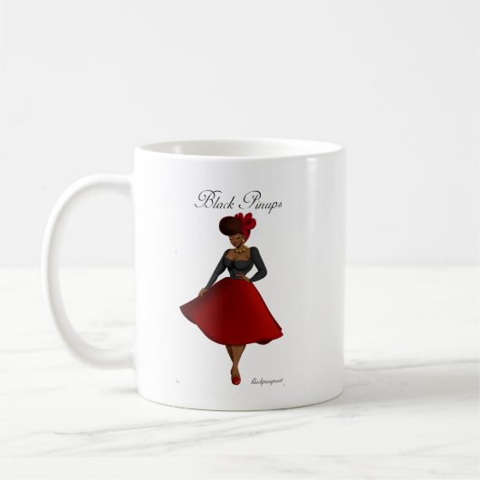 Tasse noire de pin-up - Carmen (Gauche)