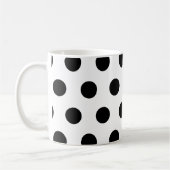 Tasse noire de point de polka (Gauche)