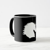 Tasse noire "de Sigil blanc de licorne" (Devant gauche)