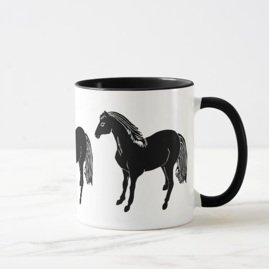 Tasse noire Drinkware de chevaux (Droite)