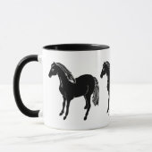 Tasse noire Drinkware de chevaux (Gauche)