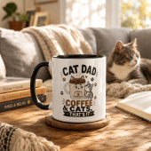 Tasse noire drôle de papa de chat café et chats c'