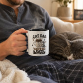 Tasse noire drôle de papa de chat café et chats c'