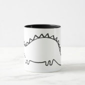 Tasse noire et blanche avec dinosaure. (Centre)