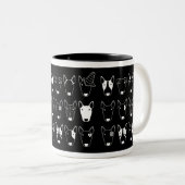 Tasse noire et blanche de bull-terrier (ligne de (Devant droit)