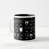 Tasse noire et blanche de bull-terrier (ligne de (Devant gauche)