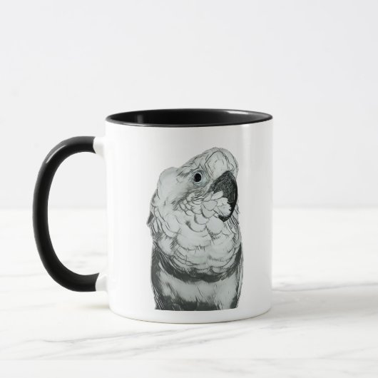 Tasse noire et blanche de chance et de bonheur (Gauche)