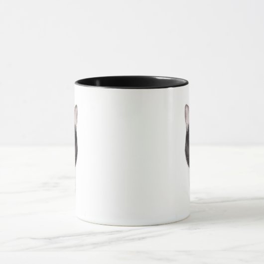 Tasse noire et blanche de chat (Centre)