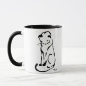 Tasse noire et blanche de chat (Gauche)
