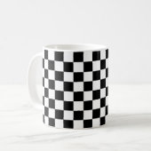 TASSE NOIRE ET BLANCHE DE CONTRÔLEURS DE DAMIER (Devant gauche)