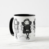 Tasse noire et blanche de SqueakyAngels (Devant gauche)