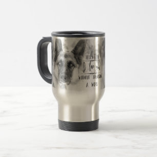 Tasse noire et blanche de typographie de berger