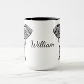 Tasse noire et blanche d'éléphant de henné (Centre)