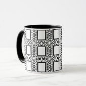 Tasse noire et blanche fleurie (Devant gauche)