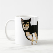 Tasse noire et bronzage drôle et mignonne de chien (Gauche)