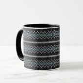 Tasse noire et grise à motif tricoté Cozy (Devant gauche)