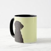 Tasse noire fraîche de pierre de chien de labrador (Devant gauche)