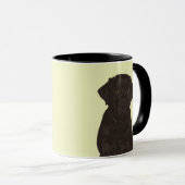 Tasse noire fraîche de pierre de chien de labrador (Devant droit)