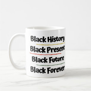 Tasse noire noire d'histoire… future