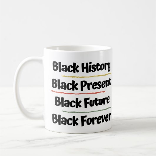 Tasse noire noire d'histoire… future (Gauche)