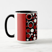 Tasse noire/rouge de motif de cercle (Gauche)