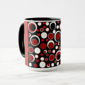 Tasse noire/rouge de motif de cercle (Devant gauche)
