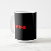 Tasse noire rouge zen (Devant gauche)