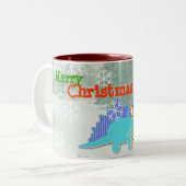 Tasse nommée de dinosaures de Joyeux Noël (Devant gauche)
