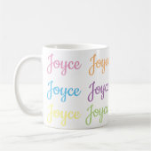 Tasse nommée de Joyce - blanc et pastels (Gauche)