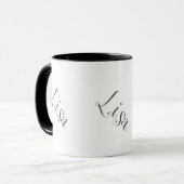 Tasse nommée de Lisa en noir et blanc (Devant gauche)