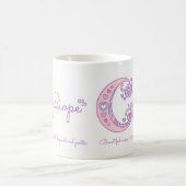 Tasse nommée de monogramme de la fleur C de coeur (Centre)